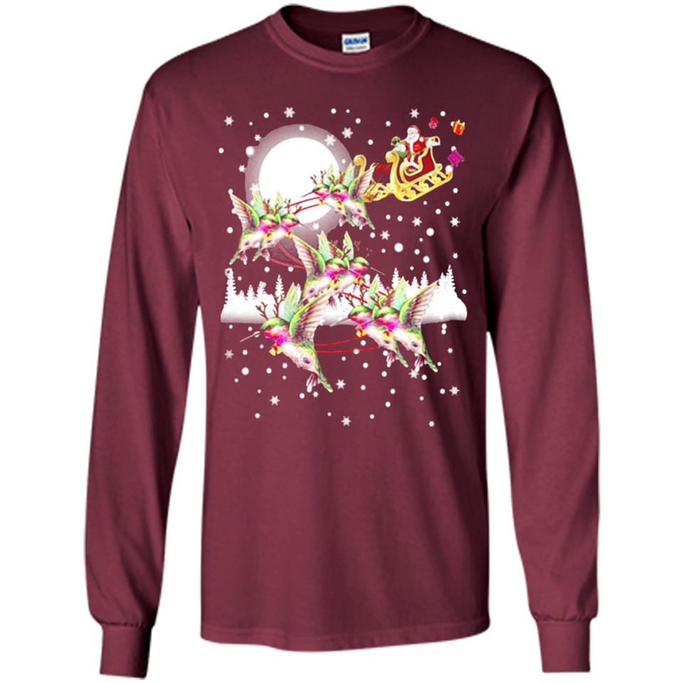 Hummingbird Santa Sleigh - Long Sleeve T-Shirt