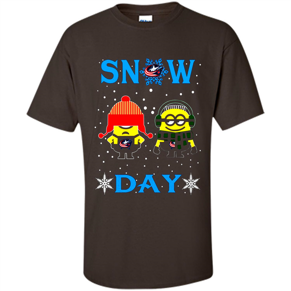 Snow Day Shirt For Columbus Blue Jackets Vs Minion Fans pingpong