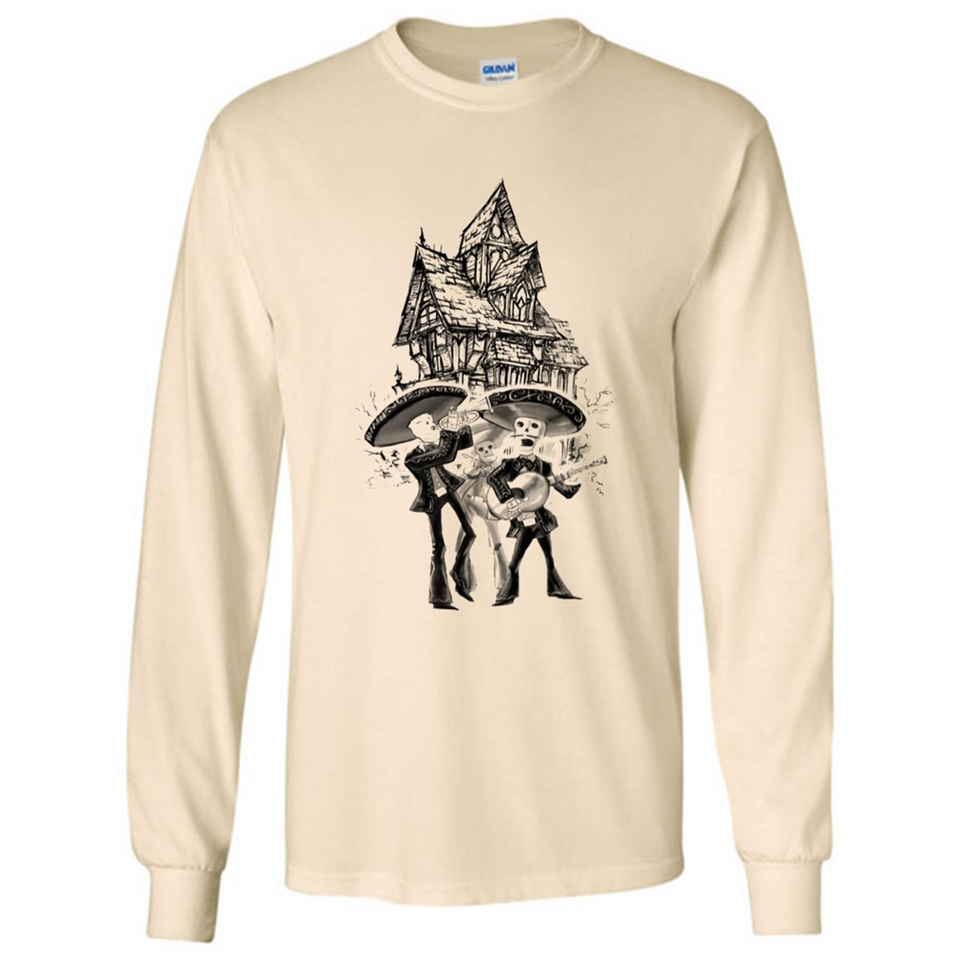 Mariachi Skeleton Shirt Dia De Los Muertos Tequila - Long Sleeve T-Shirt