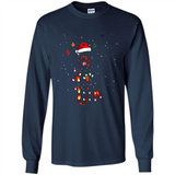 Rottweiler Santa Lights Christmas Dog Xmas Sweatshirt - Long Sleeve T-Shirt