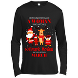 Never Underestimate A March Woman Watches Hallmark Movies Sweatshirt PINGPONG