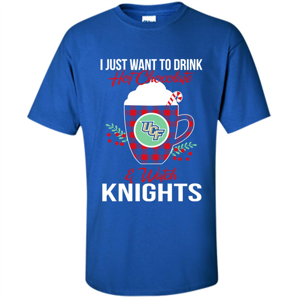 I Just Want To Drink Hot Chocolate & Watch UCF Knights Ugly Christmas Sweater PINGPONG