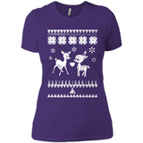 Rudolph and Clarice Ugly Christmas Sweater - Ladies' Boyfriend T-Shirt