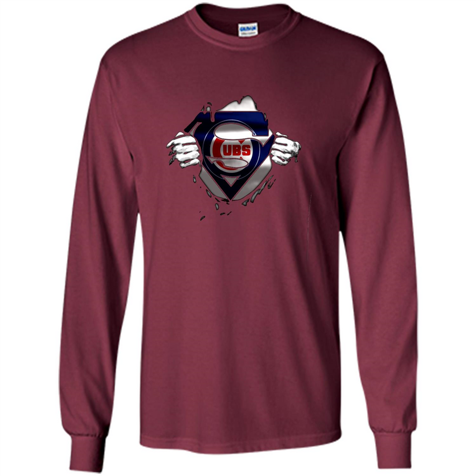Chicago Cubs And Superman Fans - Long Sleeve T-Shirt