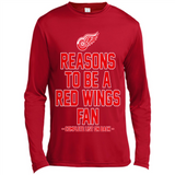 Reasons to be a Detroit Red Wings Fan Complete List on Back - Canvas Long Sleeve T-Shirt