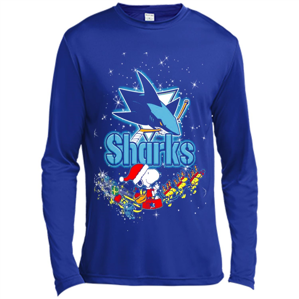 Snoopy Christmas San Jose Sharks - Canvas Long Sleeve T-Shirt