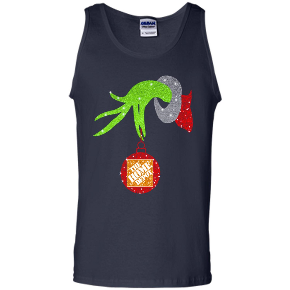 Grinch hand holding Logo HomeDepot Glitter Christmas - Tank Top