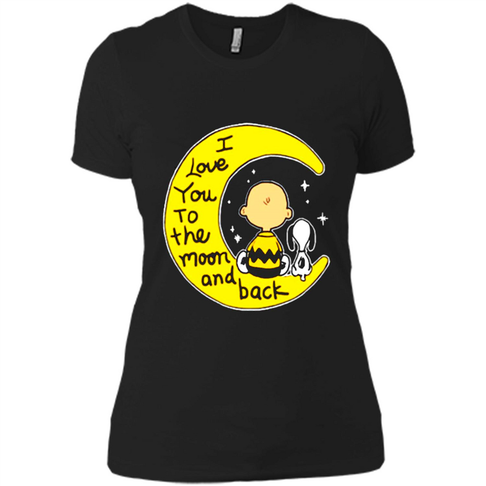 I LOVE YOU TO THE MOON AND BLACK CHARLIE BROWN AND SNOOPY