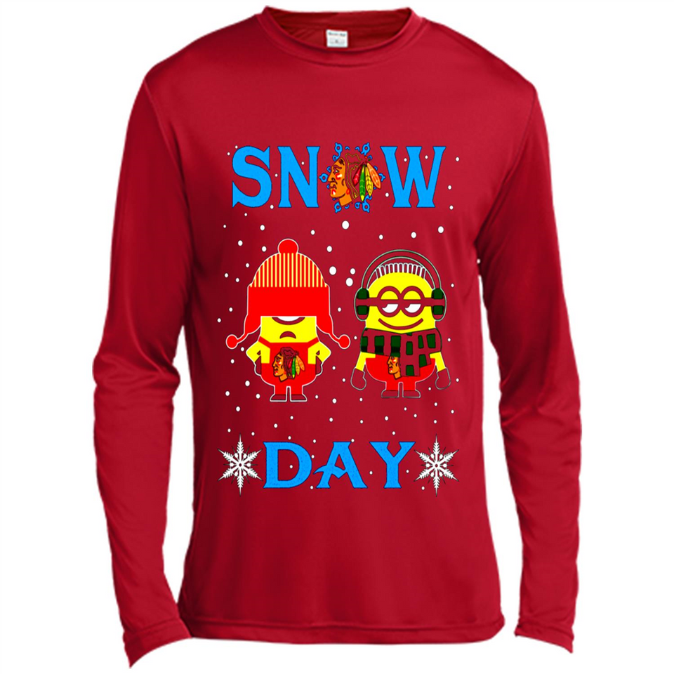 Snow Day Shirt For Chicago Blackhawks Vs Minion Fans pingpong