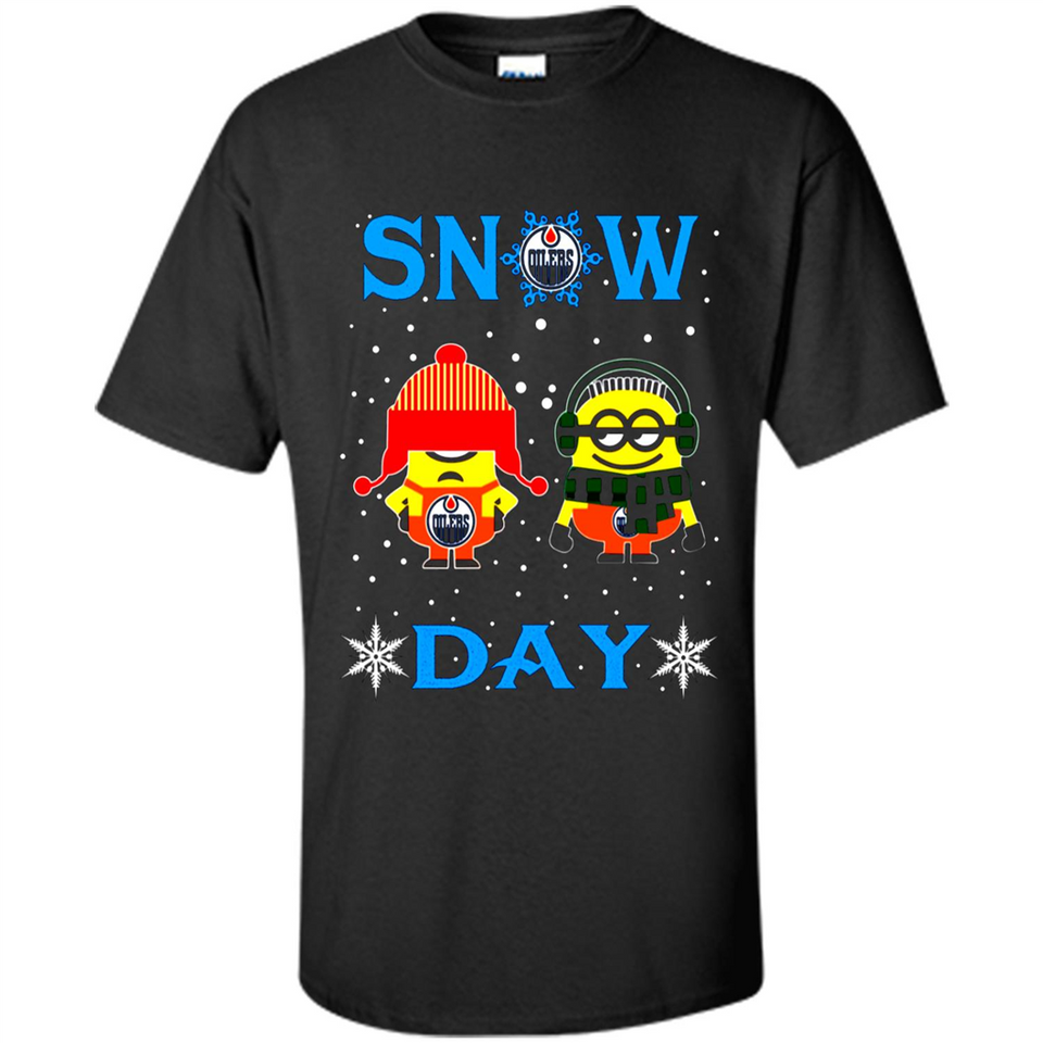 Snow Day Shirt For Edmonton Oilers Vs Minion Fans pingpong