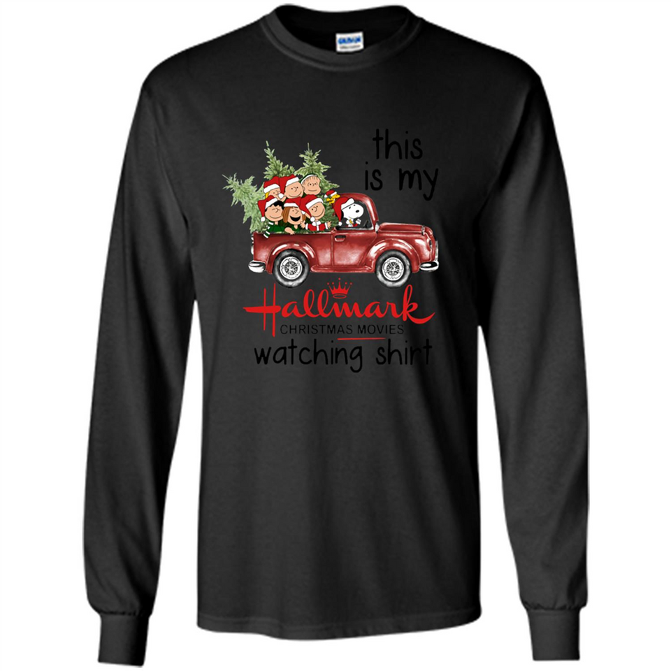 Snoopy This Is My Hallmark Christmas Movies Watching T-Shirt - Long Sleeve T-Shirt