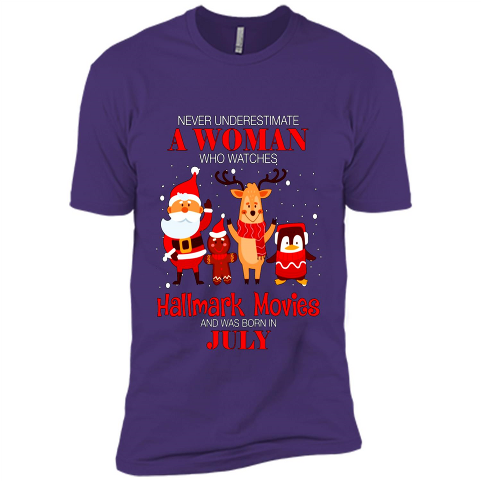 Never Underestimate A July Woman Watches Hallmark Movies Sweatshirt PINGPONG