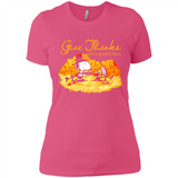 Snoopy Thanksgiving Give Thanks With A Grateful Heart - Ladies' Boyfriend T-Shirt