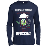 I Just Want To Drink Hot Chocolate & Watch Washington Redskins Ugly Christmas Sweater PINGPONG