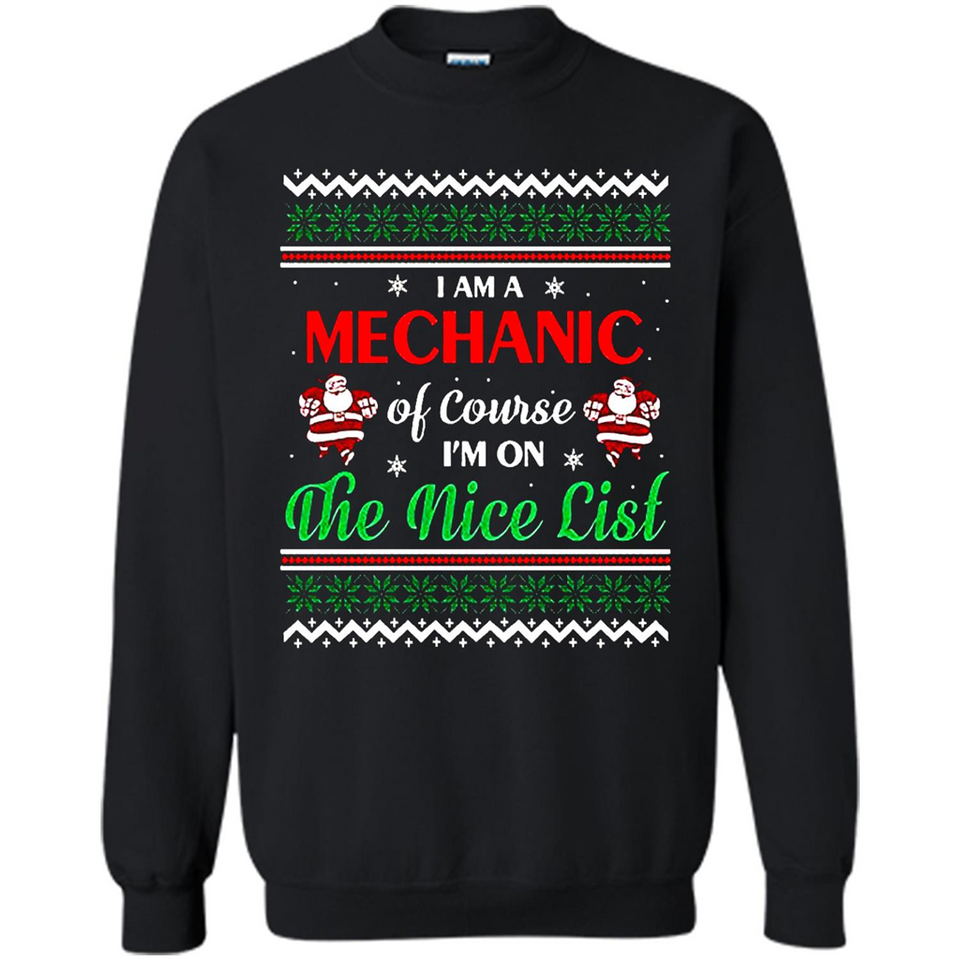 Funny Ugly Christmas T-Shirt Gift for Mechanic - Sweatshirt