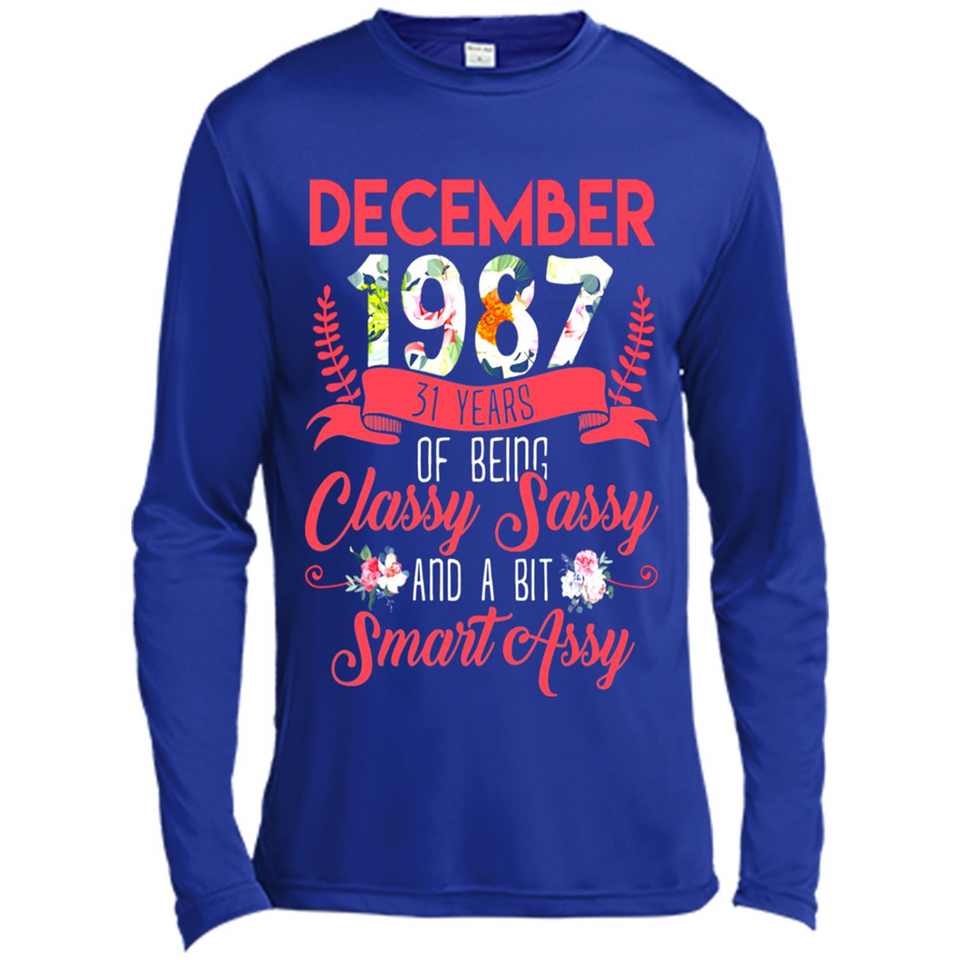 December 1987 31 Years Of Being Classy Sassy - Canvas Long Sleeve T-Shirt