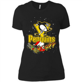 Snoopy Christmas Pittsburgh Penguins - Ladies' Boyfriend T-Shirt