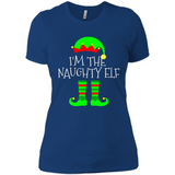 Matching Family Christmas Shirt Funny I'm The Naughty Elf Black mugs PINGPONG - Ladies' Boyfriend T-Shirt