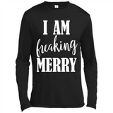 I Am Freaking Merry Funny Festive Winter Holiday - Canvas Long Sleeve T-Shirt