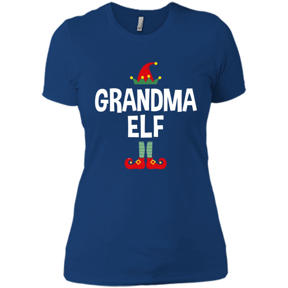 Grandma Elf Shirt -Family Matching Christmas Pajamas - Ladies' Boyfriend T-Shirt