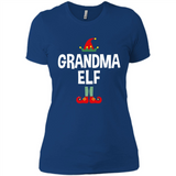 Grandma Elf Shirt -Family Matching Christmas Pajamas - Ladies' Boyfriend T-Shirt