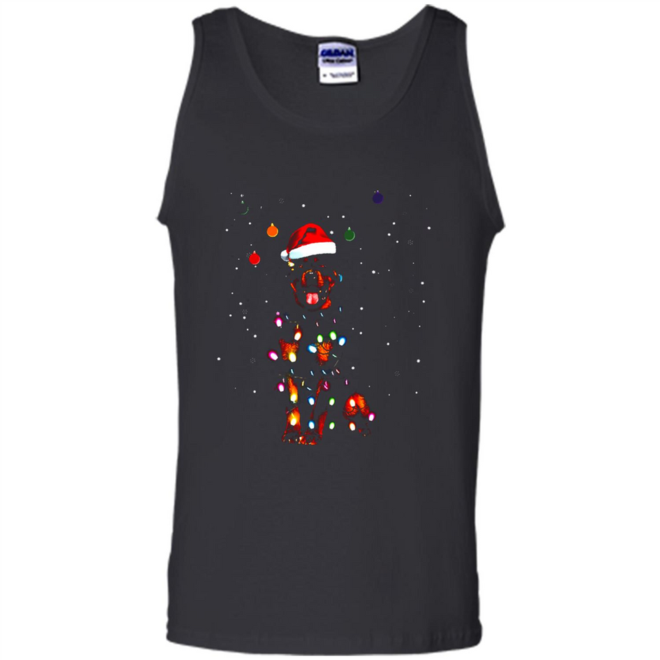 Rottweiler Santa Lights Christmas Dog Xmas Sweatshirt - Tank Top
