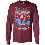Ugly Christmas Santa Riding Dolphin - Long Sleeve T-Shirt