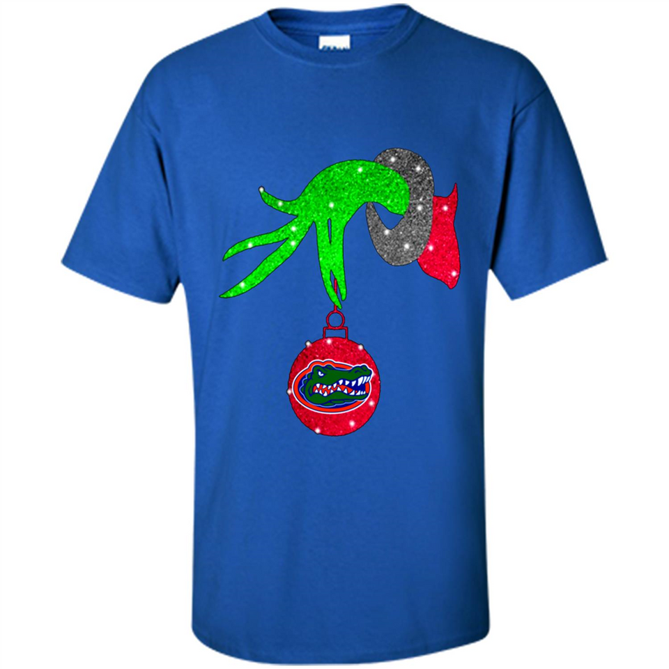 GRINCH HAND HOLDING FLORIDA GATORS GLITTER CHRISTMAS PINGPONG