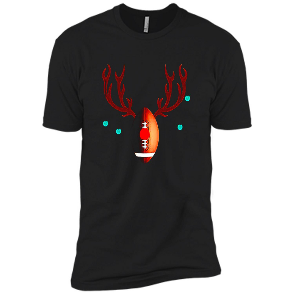 Football Christmas Shirt Reindeer Christmas Football Funny - Premium Short Sleeve T-Shirt