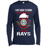 I Just Want To Drink Hot Chocolate & Watch Tampa Bay Rays Ugly Christmas Sweater PINGPONG