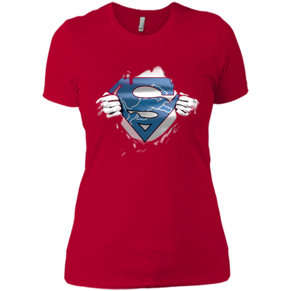 Detroit Lions And Superman Fans - Ladies' Boyfriend T-Shirt