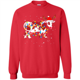 Christmas Lights Cow Wearing Santa Hat Funny Xmas Sweatshirt - Sweatshirt