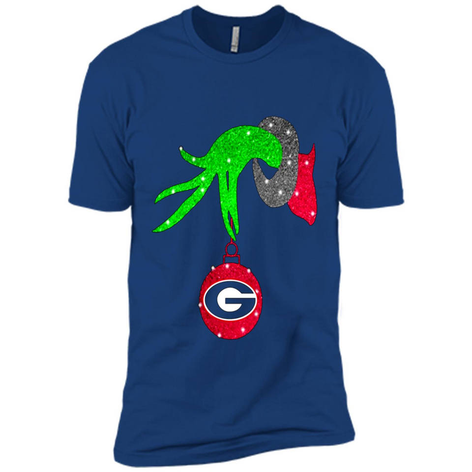 GRINCH HAND HOLDING GEORGIA BULLDOGS GLITTER CHRISTMAS PINGPONG