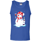 Cute Snowman drink Red Wine Christmas T-Shirt - Tank Top