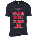Reasons to be a Houston Rockets Fan Complete List on Back - Premium Short Sleeve T-Shirt