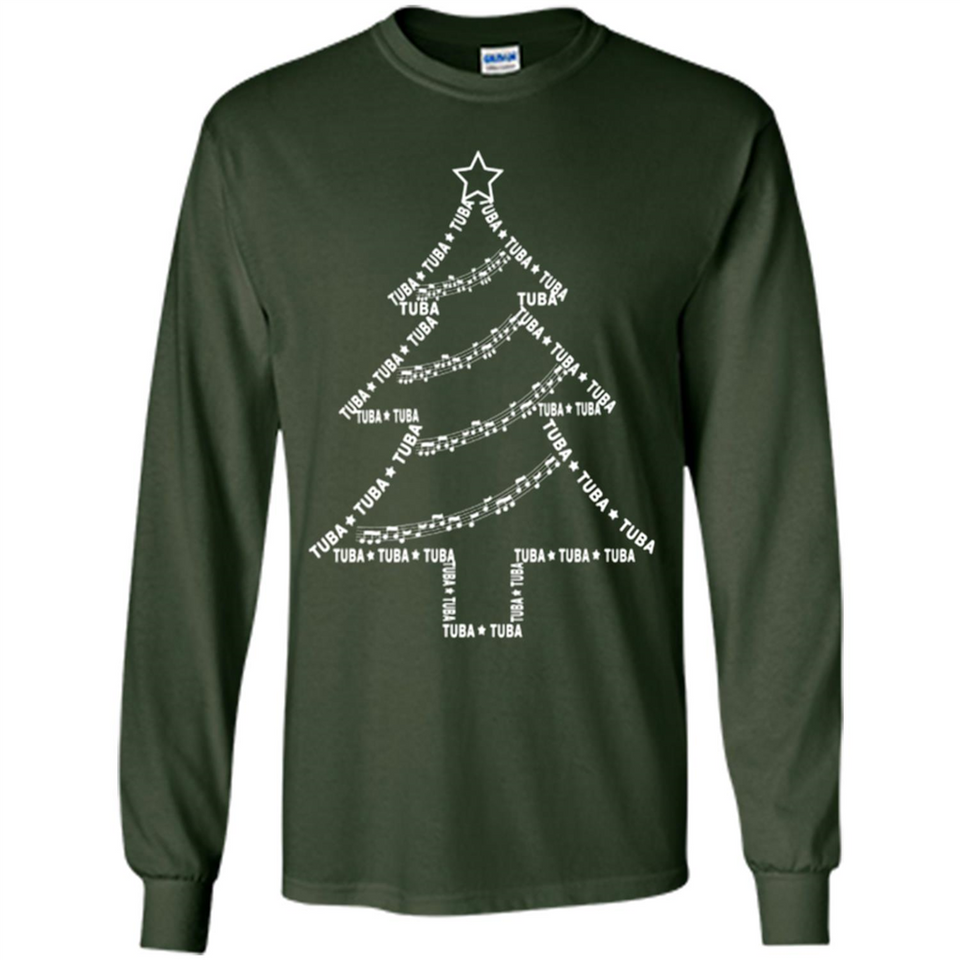 Tuba Text Christmas Tree Musical Instrument Holiday 1