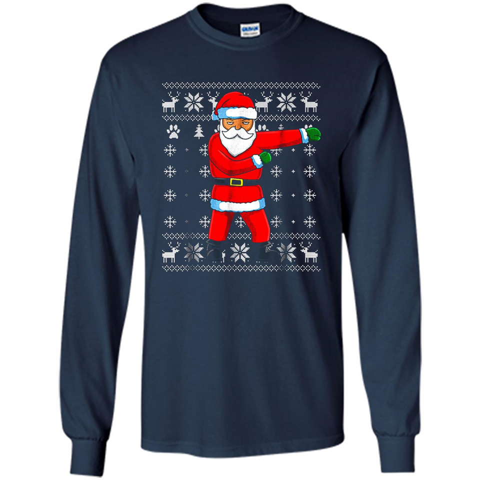 Flossing Santa Christmas Ugly Sweater Style Pajama Xmas Gift - Long Sleeve T-Shirt