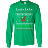 Dinosaur and Santa Ugly Christmas Sweater - Long Sleeve T-Shirt