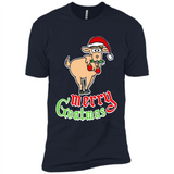Christmas Merry Goatmas Goat Shirt Santa Hat - Premium Short Sleeve T-Shirt