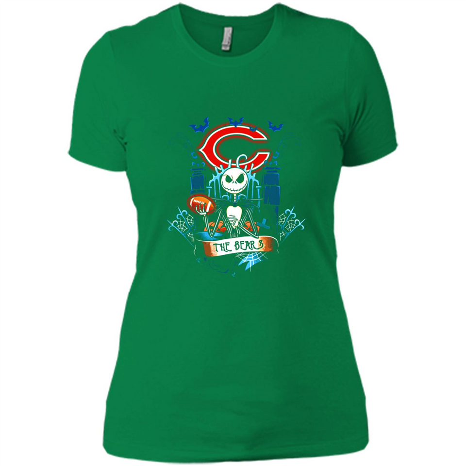 Chicago Bears Halloween The Nightmare Before Christmas - Ladies' Boyfriend T-Shirt