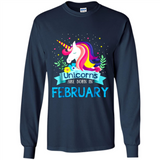 Unicorns are born in February Birthday Rainbow Gift Custom Ultra Cotton