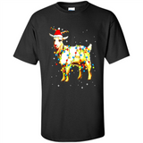 Christmas Lights Goat Wearing Santa Hat T-Shirt - Shirt