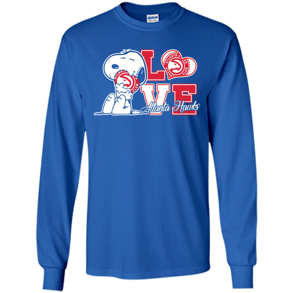 Snoopy loves NBA Atlanta Hawks - Long Sleeve T-Shirt
