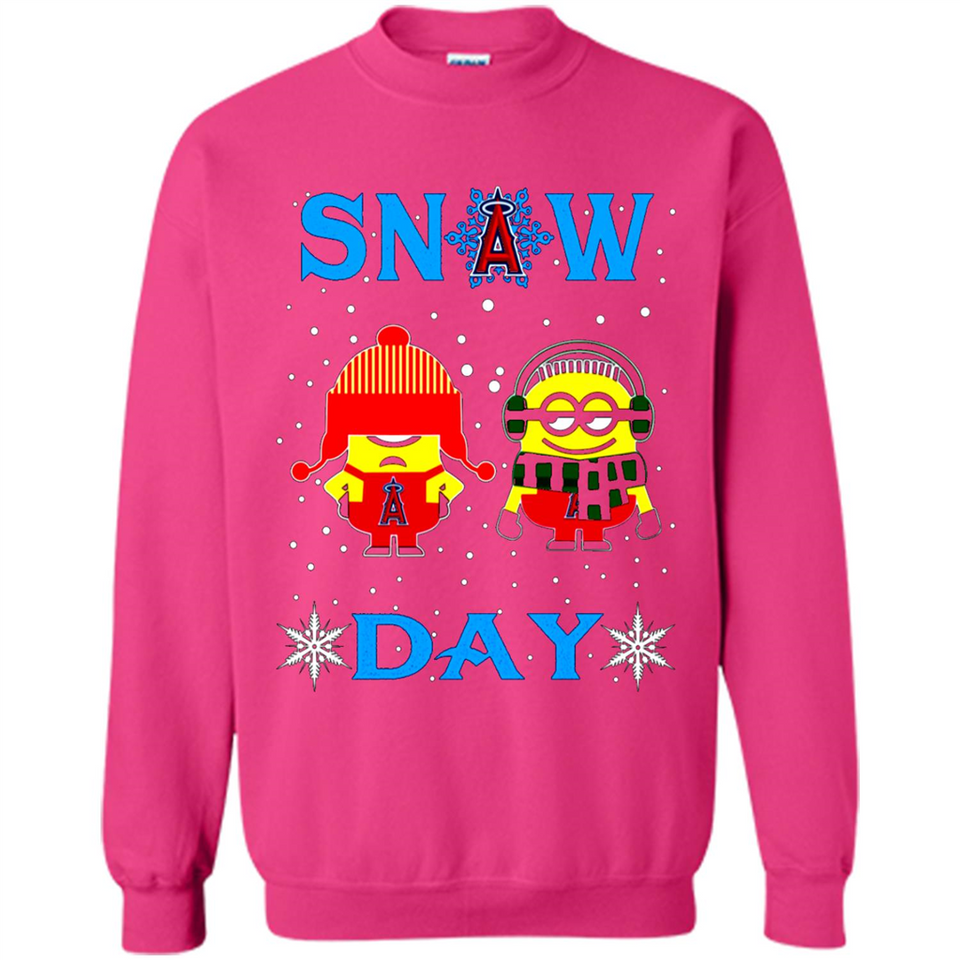 Snow Day Shirt For Los Angeles Angels Vs Minion Fans pingpong