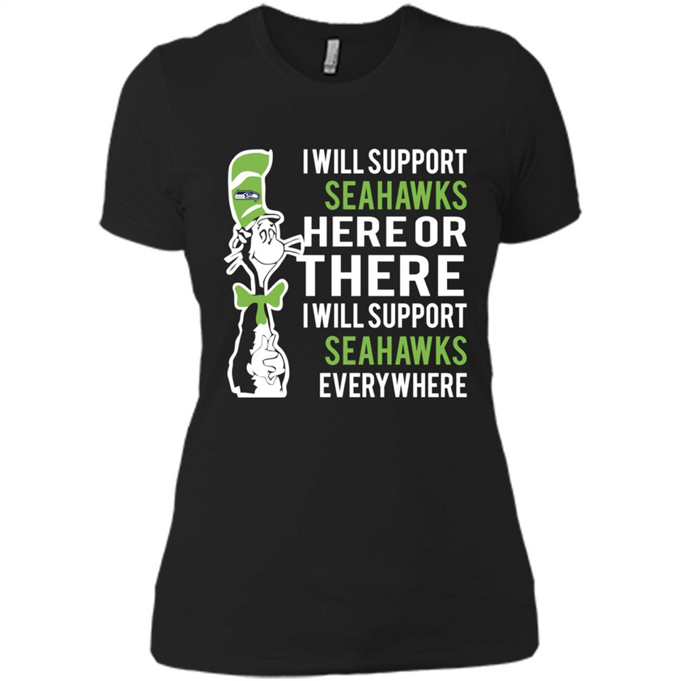 Shirt For Dr Seuss Cat And Seattle Seahawks Fans - Ladies' Boyfriend T-Shirt