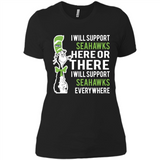 Shirt For Dr Seuss Cat And Seattle Seahawks Fans - Ladies' Boyfriend T-Shirt