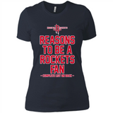 Reasons to be a Houston Rockets Fan Complete List on Back - Ladies' Boyfriend T-Shirt