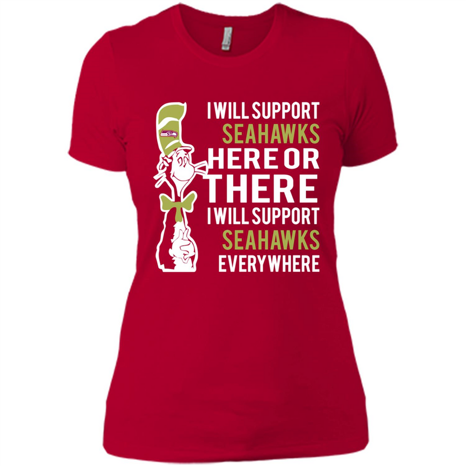 Shirt For Dr Seuss Cat And Seattle Seahawks Fans - Ladies' Boyfriend T-Shirt