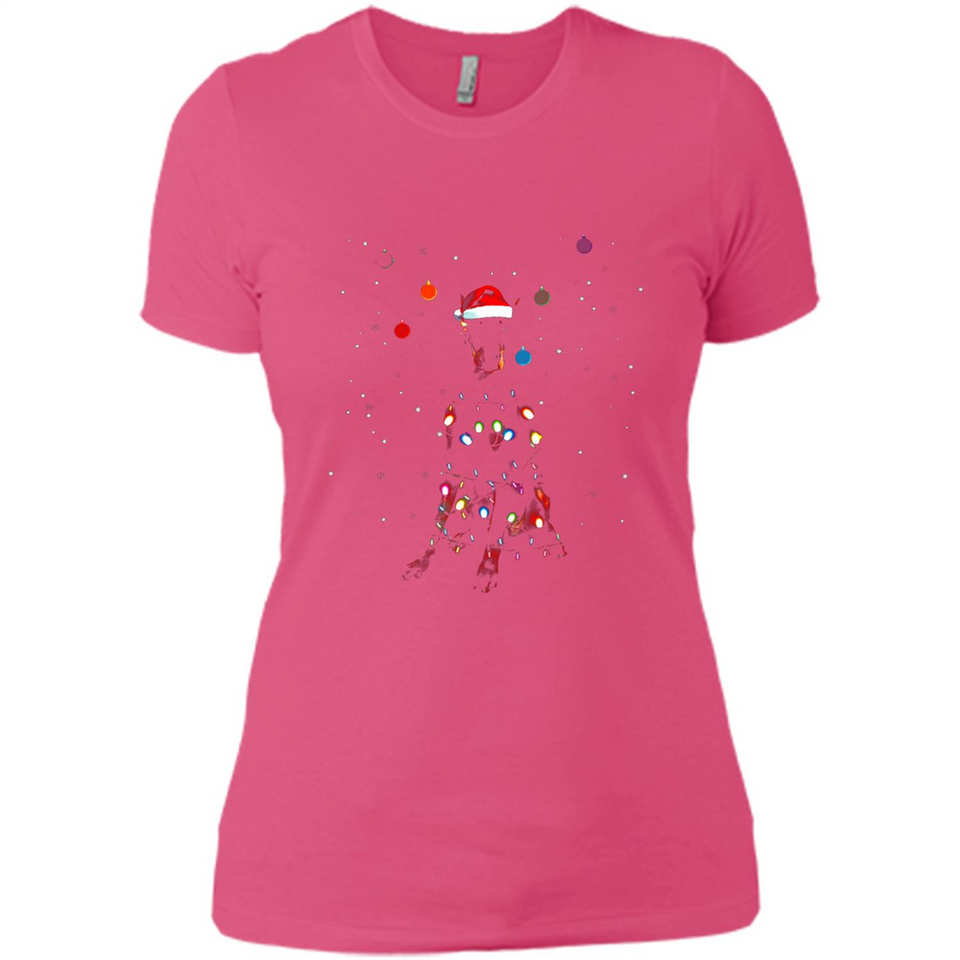 Doberman Santa Lights Christmas Dog Xmas Sweatshirt - Ladies' Boyfriend T-Shirt