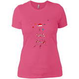 Doberman Santa Lights Christmas Dog Xmas Sweatshirt - Ladies' Boyfriend T-Shirt